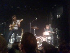 Justin and Danny are setting up for the show.