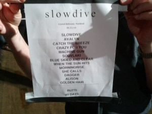 Setlist from an amazing show.