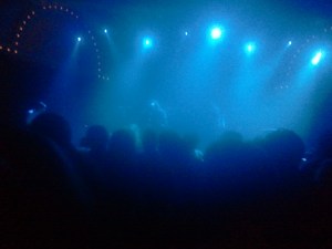 Tuning up amid the haze; fog machine was working overtime